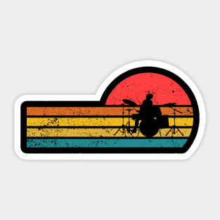 Drummer Retro Style Drum Player Sticker